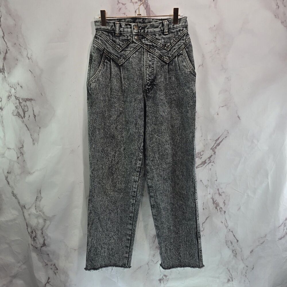 Rocky Mountain Jeans Womens 26 Black High Rise Denim Western Vtg 90s Assymetric